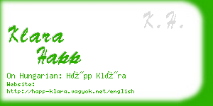 klara happ business card